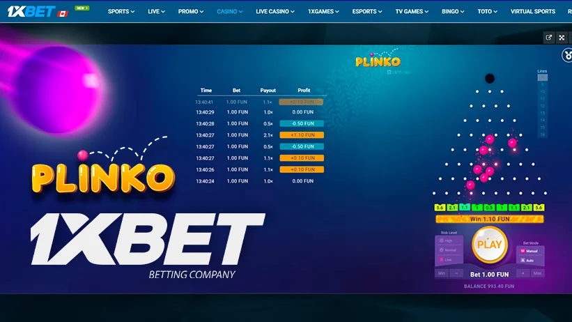 Plinko game at 1xBet Mali