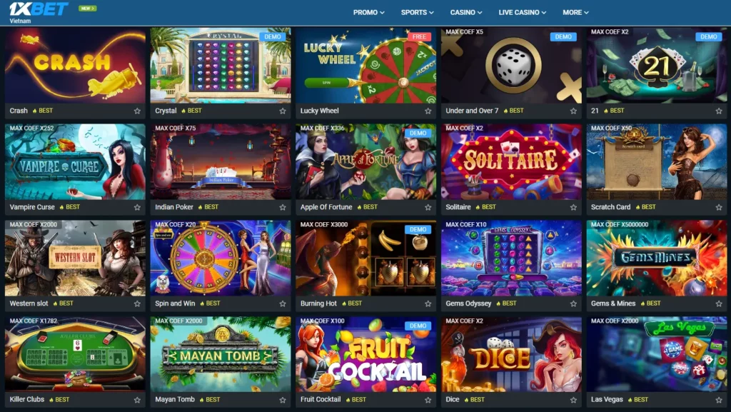Instant Games in the 1xBet APP
