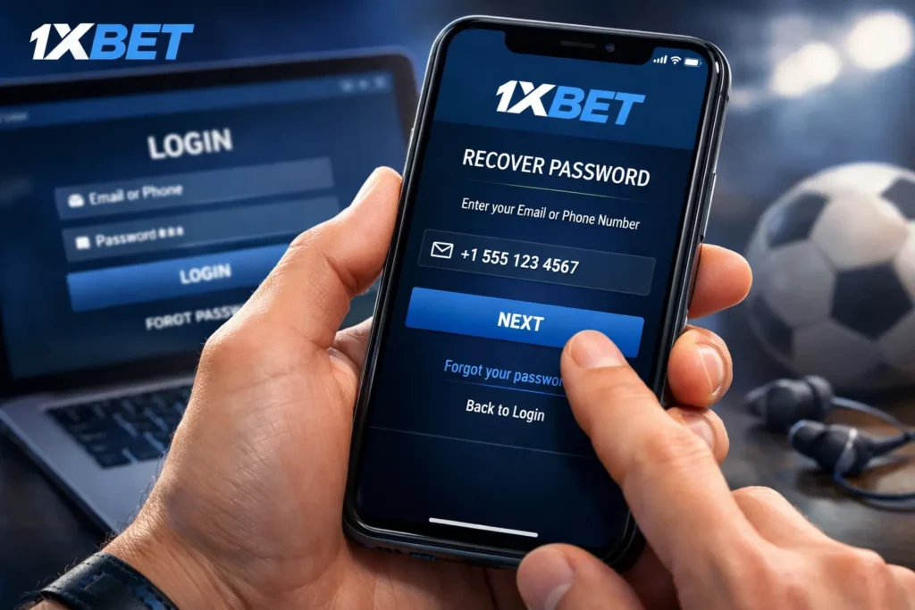 Réinitialisation du mot de passe 1xBet