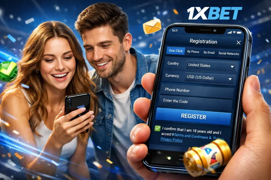 মোবাইল ডিভাইস দিয়ে 1xBet রেজিস্ট্রেশন